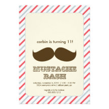 mustache bash invitation