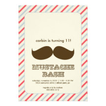 mustache bash invitation
