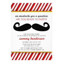 Mustache Birthday Invitation