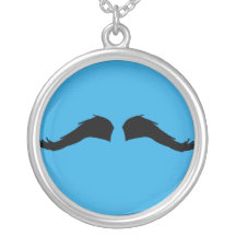 Mustache blue necklaces