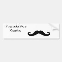 Mustache bumper sticker