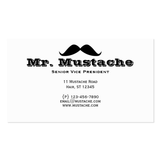 Mustache Business Cards (back side)