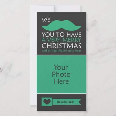 Mustache Christmas Personalized Photo Card