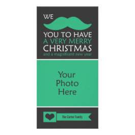 Mustache Christmas Personalized Photo Card