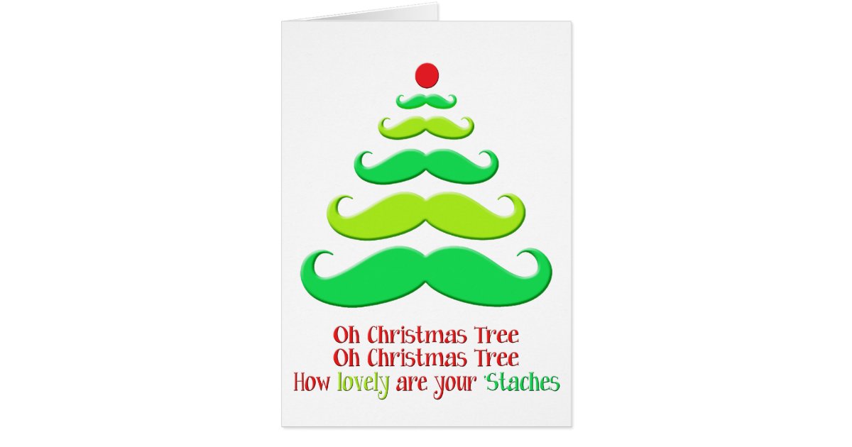 Mustache Christmas Tree - Holiday Card | Zazzle