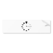 Mustache Clockface Bumper Sticker