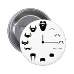 Mustache Clockface Button