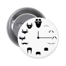 Mustache Clockface Button