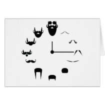Mustache Clockface Greeting Card