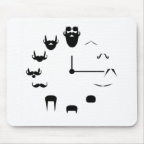 Mustache Clockface Mouse Pads