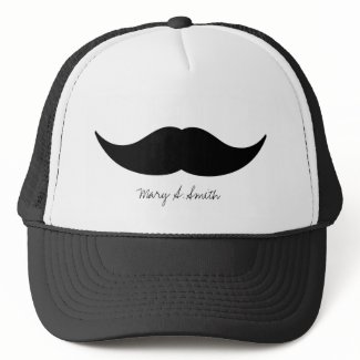 Mustache Custom Name hat
