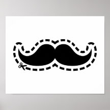 Mustache cut out poster