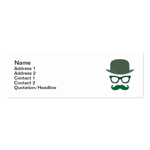 Mustache, Derby and Eye Glasses Business Card Templates