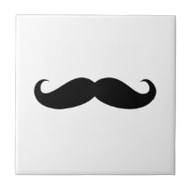 Mustache Disguise Funny Ceramic Tile