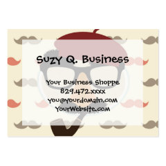 Mustache Disguise Glasses Pipe Beret Face Business Card Template