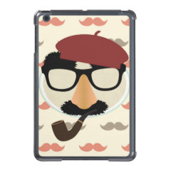 Mustache Disguise Glasses Pipe Beret Face Case For iPad Mini