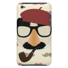 Mustache Disguise Glasses Pipe Beret Face iPod Case-Mate Cases