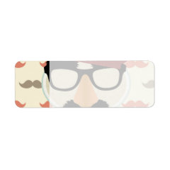 Mustache Disguise Glasses Pipe Beret Face Labels