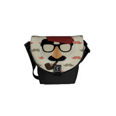 Mustache Disguise Glasses Pipe Beret Face Messenger Bags