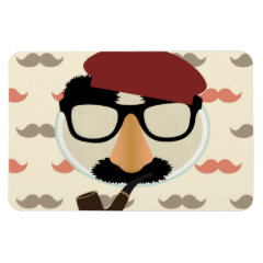 Mustache Disguise Glasses Pipe Beret Face Rectangular Magnets