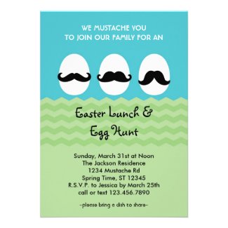 Mustache Easter Eggs Invitation