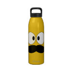 Mustache Funny Face With Eyes water bottles