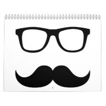 Mustache glasses wall calendar