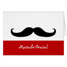 Mustache Gracias Blank Note Card