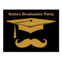 Mustache Graduation Post Card