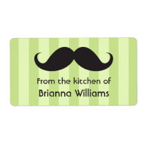 Mustache green stripes from the kitchen of labels