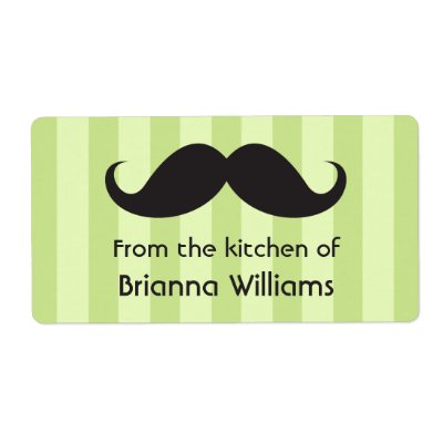 Mustache green stripes from the kitchen of labels