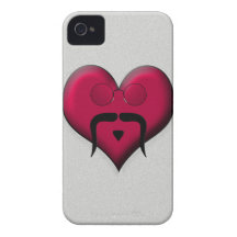 Mustache Heart - Very Retro! iPhone 4 Case-Mate Case