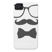 Mustache Hipster Bowtie Glasses Case-Mate iPhone 4 Case