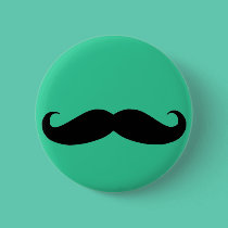 Mustache in Black or White buttons