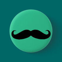 Mustache in Black or White buttons