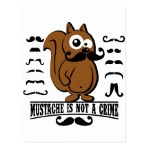 mustache is not a crime post card