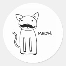 Mustache Kitty Sticker