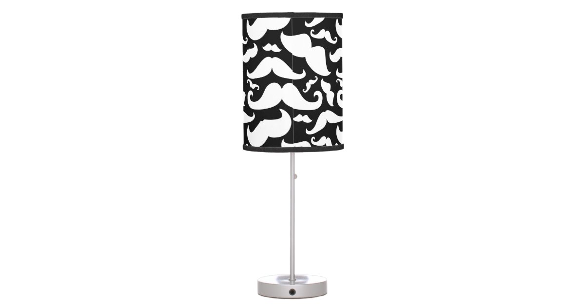 Mustache Lamp Black and White Zazzle