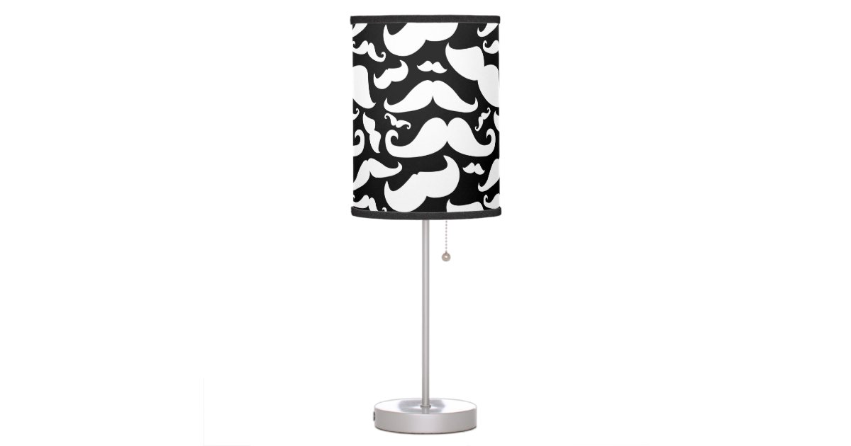 Mustache Lamp Black and White Zazzle