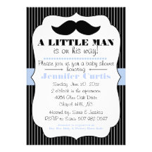 Mustache Little Man Baby Shower Invitation