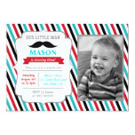 Mustache Little Man Birthday Party Invitations