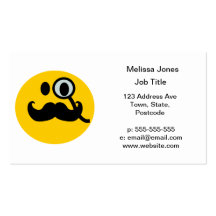 Mustache monocle Smiley Business Card Template
