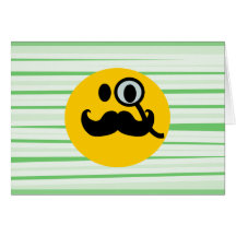 Mustache monocle Smiley Card