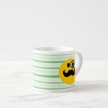 Mustache monocle Smiley Espresso Mug