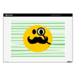 Mustache monocle Smiley Laptop Decals