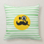 Mustache monocle Smiley Pillow