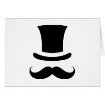 Mustache / Moustache Top Hat Cards