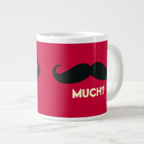 Mustache Much Jumbo Coffee Mug (Red) mugs