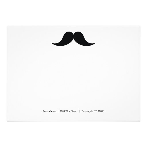 Mustache Note Cards Custom Invite