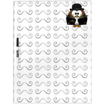 mustache owl Dry-Erase board